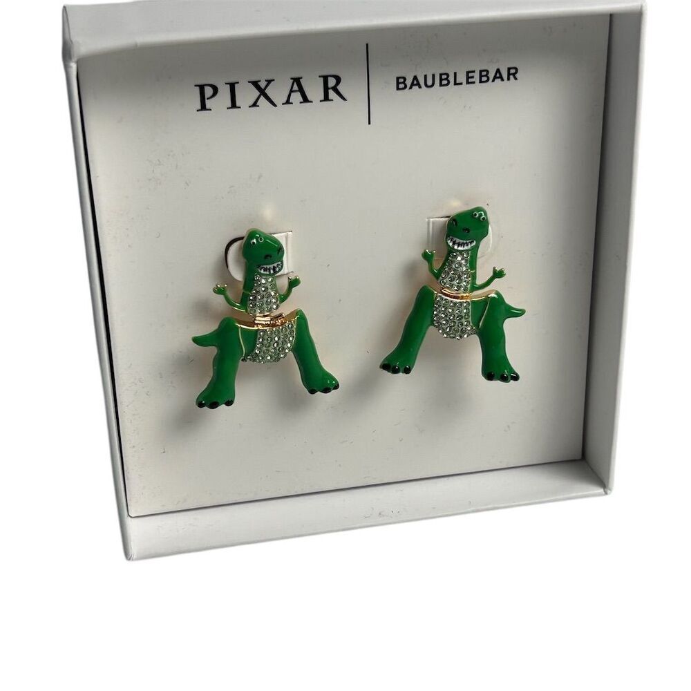 Disney‎ Pixar Toy Story Rex Dinosaur Stud Earrings by Baublebar Green